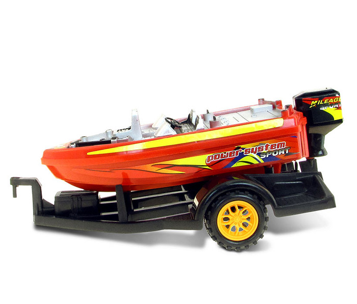 Red Monster Truck with Boat Vehicle Playset