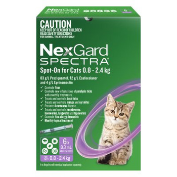Nexgard Spectra Spot On for Cats 2.5-7.5 kg (6 Pack) - Pet Care Pharmacy