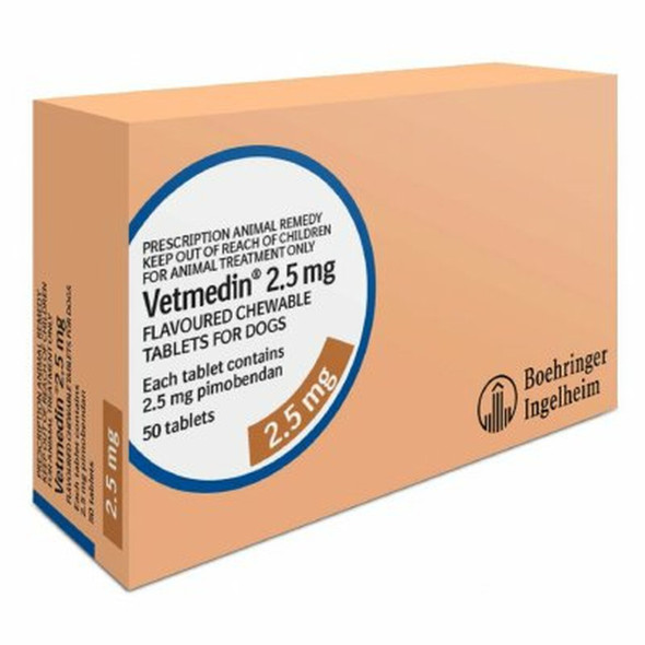 Vetmedin 2.5mg chewable tablets for dogs Pimobendan