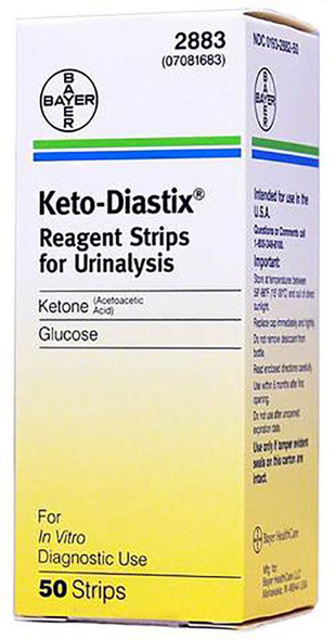 Keto Diastix Urine Analysis Strips (50 Strips)