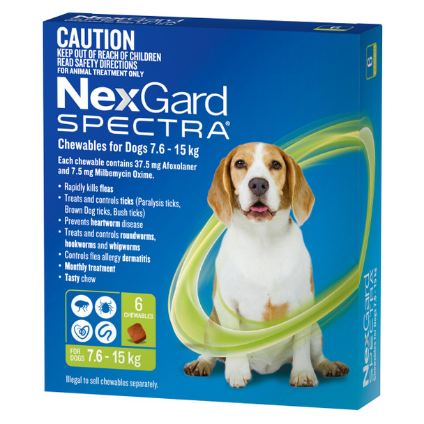 NexGard Spectra 6-Pack for Dogs 7.6-15KG