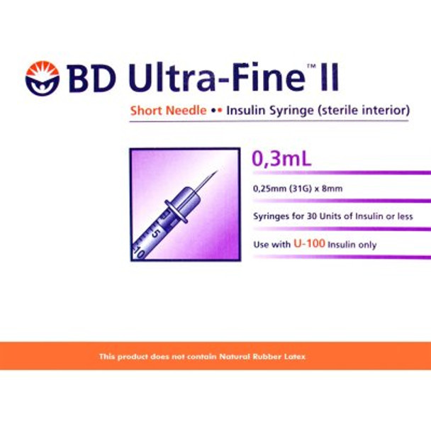BD Ultra-Fine II 0.3mL 31G (100 Syringes)
