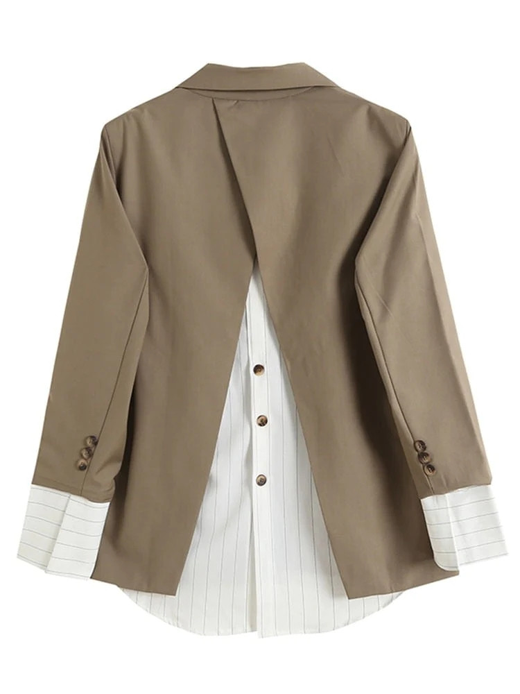 patchwork blazer womens