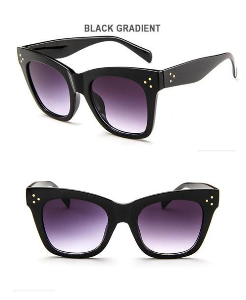 Sunglasses women oversize rivet luxury brand design men sunglasses cat style eye sun glasses retro fashion festival vintage