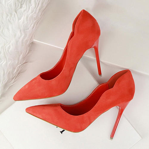 Women Pumps Extreme High Heels Shoes Suede Women Shoes Solid Women Heels Stiletto Pointed Toe Ladies Shoes Lady Shoes