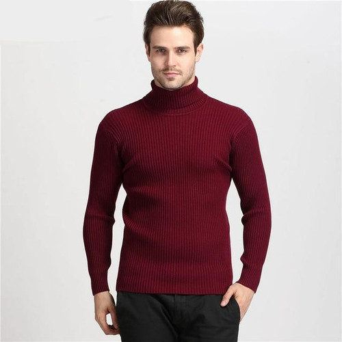 Winter Thick Warm Cashmere Sweater Men Turtleneck Mens Sweaters Slim Fit Pullover Men Classic Wool Knitwear Pull Homme