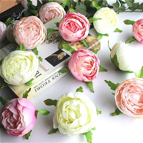 10pcs Artificial Silk Rose Tea Rose Wedding DIY Home Flower Wall Arch Flower Party Holiday Ornament Illustration Arch Background