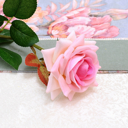 5Pcs French Romantic Wedding Decoration Artificial Rose Flower DIY Velvet Silk Flower for Party Home