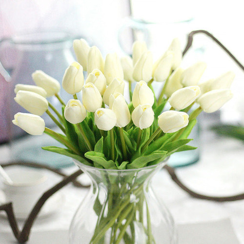 1PC PU mini Tulips Artificial Flowers Real touch artificial Flowers party gift  Tulip for Home Wedding decoration Flowers