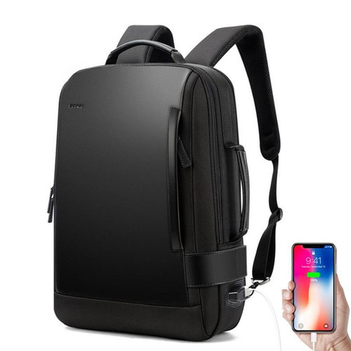 Enlarge Backpack USB External Charge 15.6 Inch Laptop Backpack  Shoulders Men Anti-theft Waterproof Travel Backpack