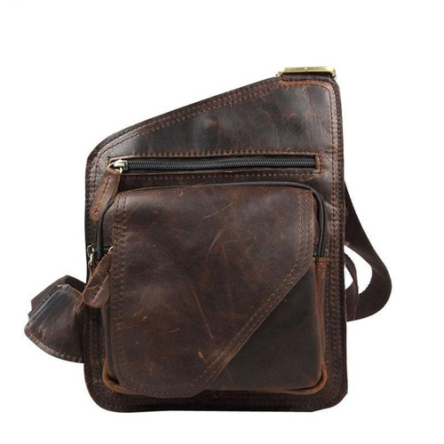 Top cow genuine leather messenger bag versatile casual shoulder men's bags for men solid and zipper design male bag