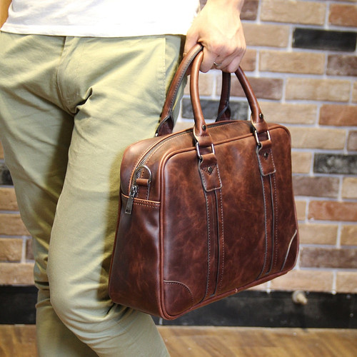 New Fashion Leather Bag Men Famous Brand Shoulder Bag Men Messenger Bags Fashion Men's Travel Bags Briefcase Laptop 14