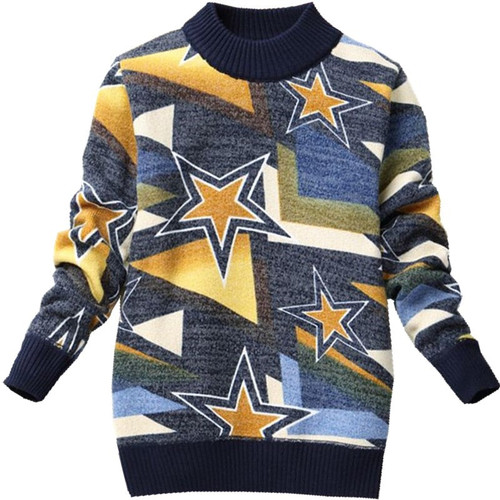 Knitted Kids Boy Sweater Casual Winter Star Pattern Warm Cotton Boys Sweaters Pullovers Children