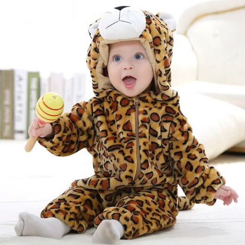 Baby romper jumpsuit Cartoon tiger baby animal costume newborn kids girl clothes hooded suit infantil boy clothing unisex