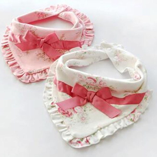 Baby Girl Bibs Flower Print Ruffles Slobber Towel 100% Organic Cotton Baby Girls Bib Burp Cute Newborn Bibs