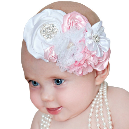 baby girl headband Infant hair accessories bows newborn tiara headwrap Toddler bandage Ribbon crystal Headwear flower cloth