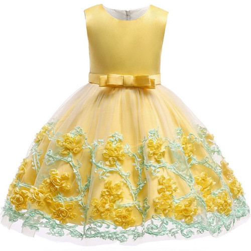 Kids Birthday Princess Party Dress for Girls Infant Flower Children Bridesmaid Elegant Dress for Girl baby Girls Clothes