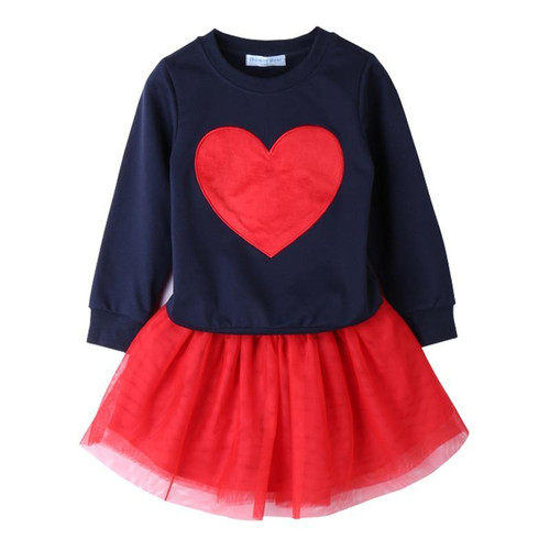 NEW Autumn Baby Girl Clothes Girls Clothing Sets Love Long Sleeve + Skirts Casual 2PCS Girls Suits Kids Clothing Sets