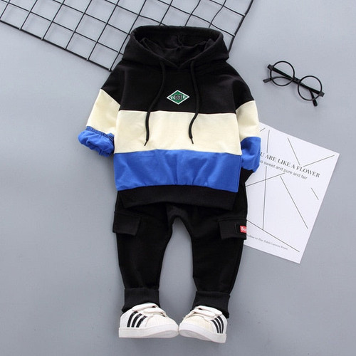 Spring Infant Clothing Kids Sports Splice Hoodie T Shirt Pants 2pcs/Sets Children Toddler Tracksuit Baby Boys Girs Clothes Suit