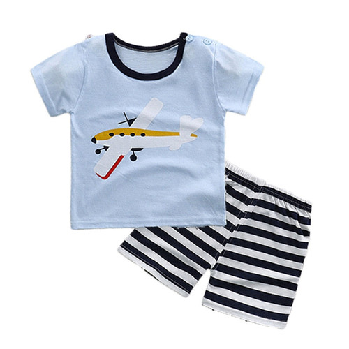 Boys Clothes New Toddler Boys Clothing Children Summer Girls Clothes Cartoon Kids Girl Clothing Set T-shit + Pants 100% Cotton