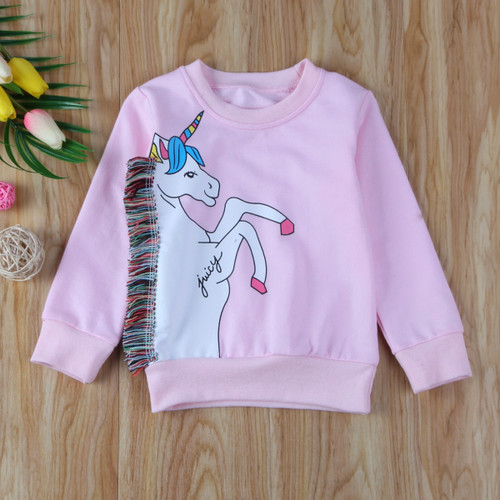 Unicorn Kids Baby Girls Jumper Sweatshirt Pullover Toddler t-Shirt Long Sleeve Cotton Tops Clothes