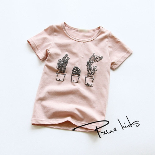 New Summer Baby T Shirts for girls Cotton Short Sleeve Cactus cartoon Print child Tees Kids cute Tops boys T-shirt
