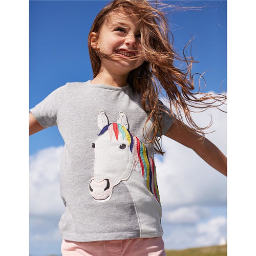 jumping meters Applique Girls T shirts Bunny Baby Tees Top Summer Fashion design kids clothing t shirts cotton animal Tees