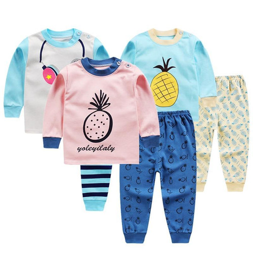 Kids Sleepwear Long Sleeve Pajama Sets Autumn Winter Baby Girls Clothes Set Cartoon 2piece Baby Clothing Cotton Pajamas For Boys