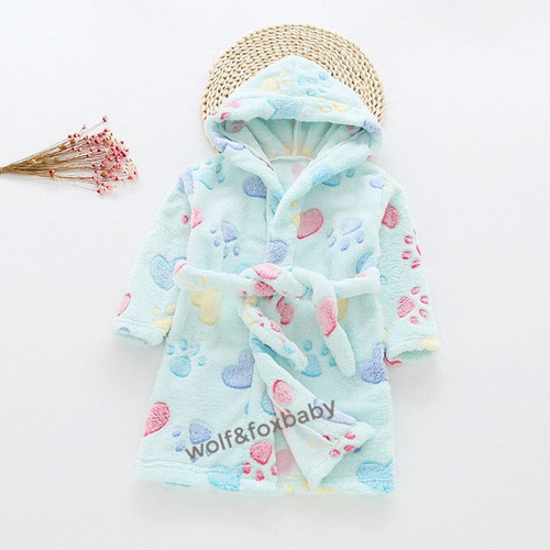 2-10 years cotton dressing gowns flannel home gown children's home clothes line with bathrobe pajamas autumn fall winter
