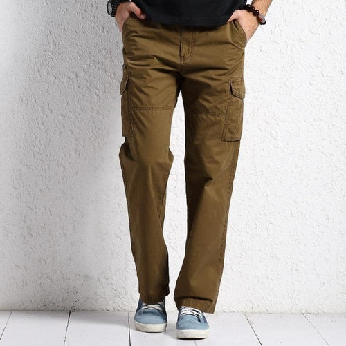 Summer Thin Casual Pants Men's Cotton Straight Long CARGO PANTS  Loose Trousers Man Bottoms