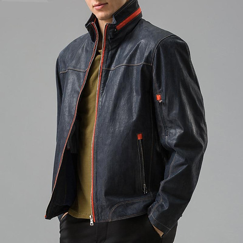Men's real leather jacket Genuine Leather jacket Pigskin leather coat casual men winter overcoat