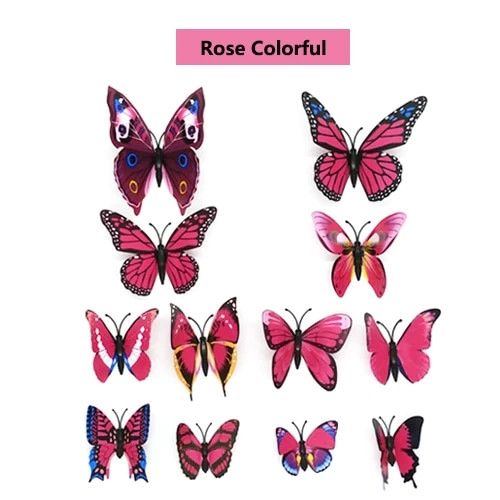 Colorful DIY Butterfly Wall Stickers Decoration For Home Decor, Kids Rooms ,3D Vinyl Festival Party Wedding Decorations