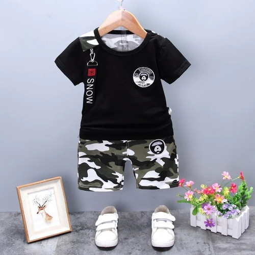 New Summer Army Camouflage Baby Boy Girl Cotton Short Sleeve Shorts 2PCS/Set Top Newborn Clothing Infant Suits Kids Clothes