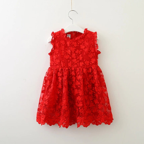 Toddler Summer Embroidery Lace Flower Girls Dress Children Vintage Party Dresses Wedding Events Kids Clothing