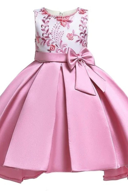 Summer children clothing girls dresses Size 2-10 Years baby  Dress Kids Bow Flower Clothing Princess Costume Girls Party Dress