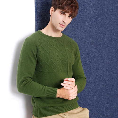 Men's Autumn Winter Round Neck Pure Color Cashmere Sweater