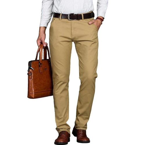 Business men's spring summer casual brand khaki straight pant autumn man cotton pants black long trousers