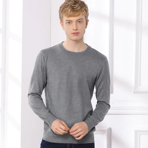 Men O-Neck Wool Cashmere Blended Sweater Pullover Mens Basic Sweaters Male Round Neck Knitted Classic Sweater Pullovers Wool