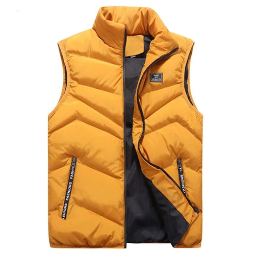 Mens Jacket Sleeveless Vest Winter Fashion Casual Coats Male Cotton-Padded Men's Vest Men Thicken Waistcoats ,