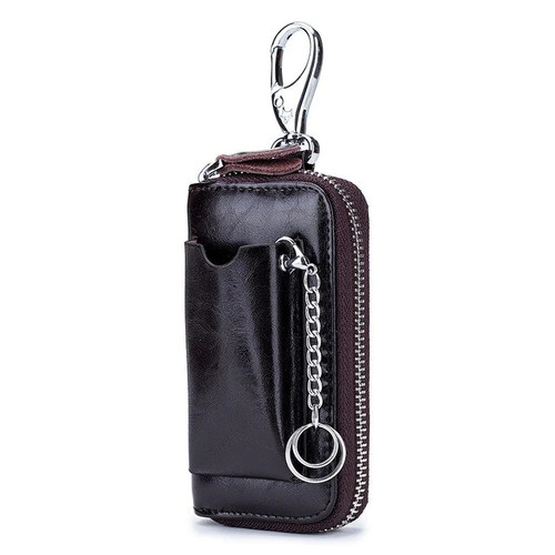 Split Cow Leather Key Pack for Men Women Fashion Zipper Multi-functional Automotive Remote Controller Home Key Holder Wallet