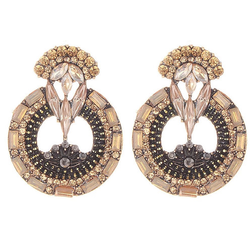 Vintage Crystal Stud Earrings For Women Trendy Wedding Party Bohemian Design Rhinestone Earrings Christmas Jewelry