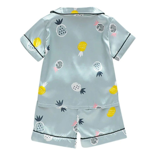 Summer Children Homewear Kids Girls Pajamas Sets Baby Nightwear Girl Boys Shirt Pant Set Casual Sleepwear