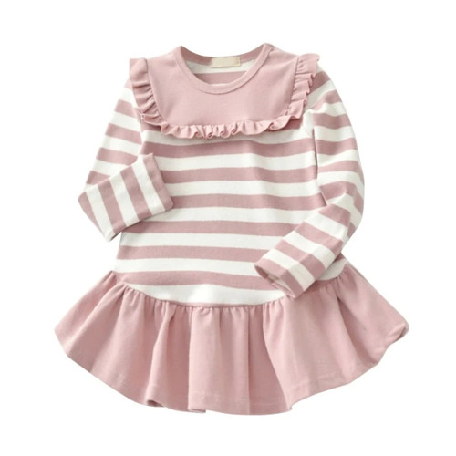 Autumn Baby Girls Dress Warm Dresses Kids Long Sleeve Knitted Clothes Baby Sweet Shirt