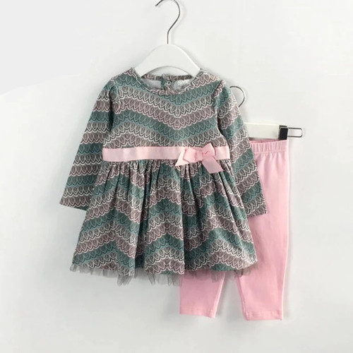 Peacock Pattern Baby Girls Clothes Set Long Sleeve Cotton Casual Children Kids Girls Tops Outfits Suit