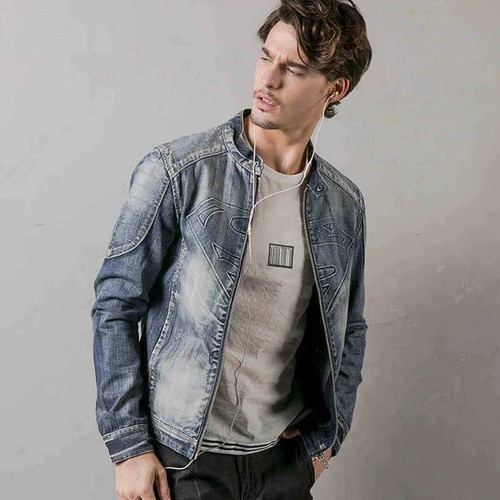 Denim Jacket New Casual Slim Retro Cargo Blue Denim Jackets Brand Motorcycle Jeans Jacket HigH Quality