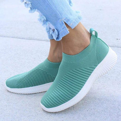 Women Shoes Knitting Sock Sneakers Women Spring Summer Slip On Flat Shoes Women Plus Size Loafers Flats Walking Famela