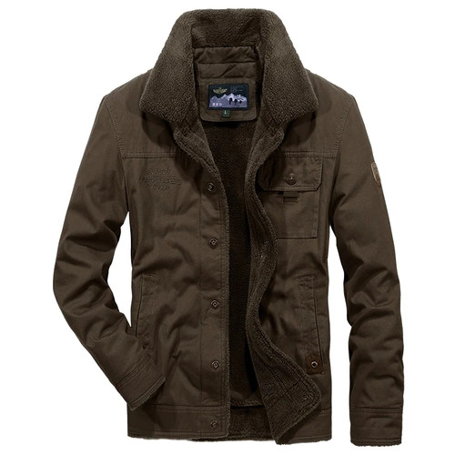 Autumn Winter jacket men military style brand parka men thicken fleece cotton-padded parka