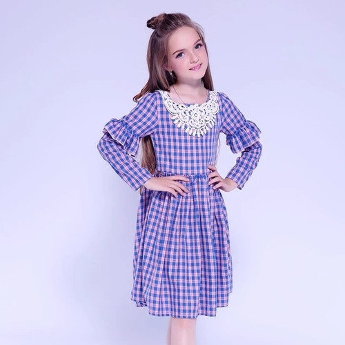 Kids Clothes Baby Girls Dress Long Sleeve Cotton Flower Princess Girl Party Dress Children Evening Dresses