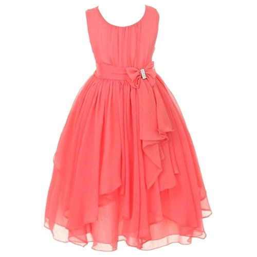 New Girls Summer Chiffon Clothing Dress Children Kids Teen Princess Elegant Wedding Prom Party Junior Teenager Outfit