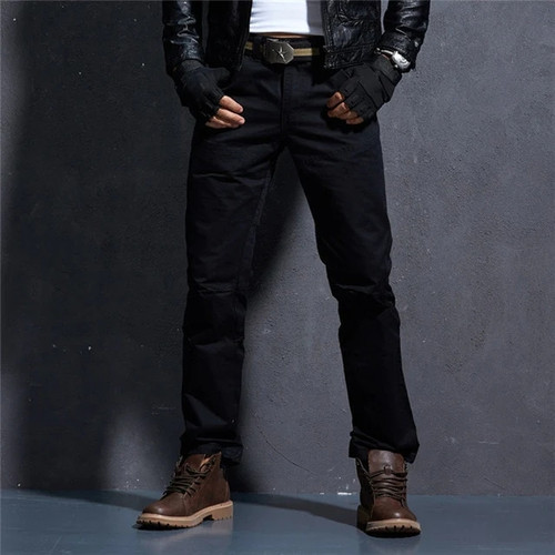 Baggy Cargo Pants Men Men's Military Tactical Pants Mens Military  Winter Warm Denim Work Trousers.